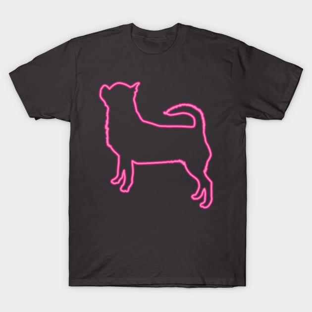 80's Gift 80s Retro Neon Sign Chihuahua T-Shirt by PhuNguyen